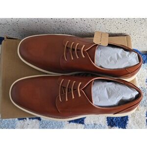 Jousen Milan Men's Leather Dress Shoes Brown Lace Up Oxford Style Size 11.5